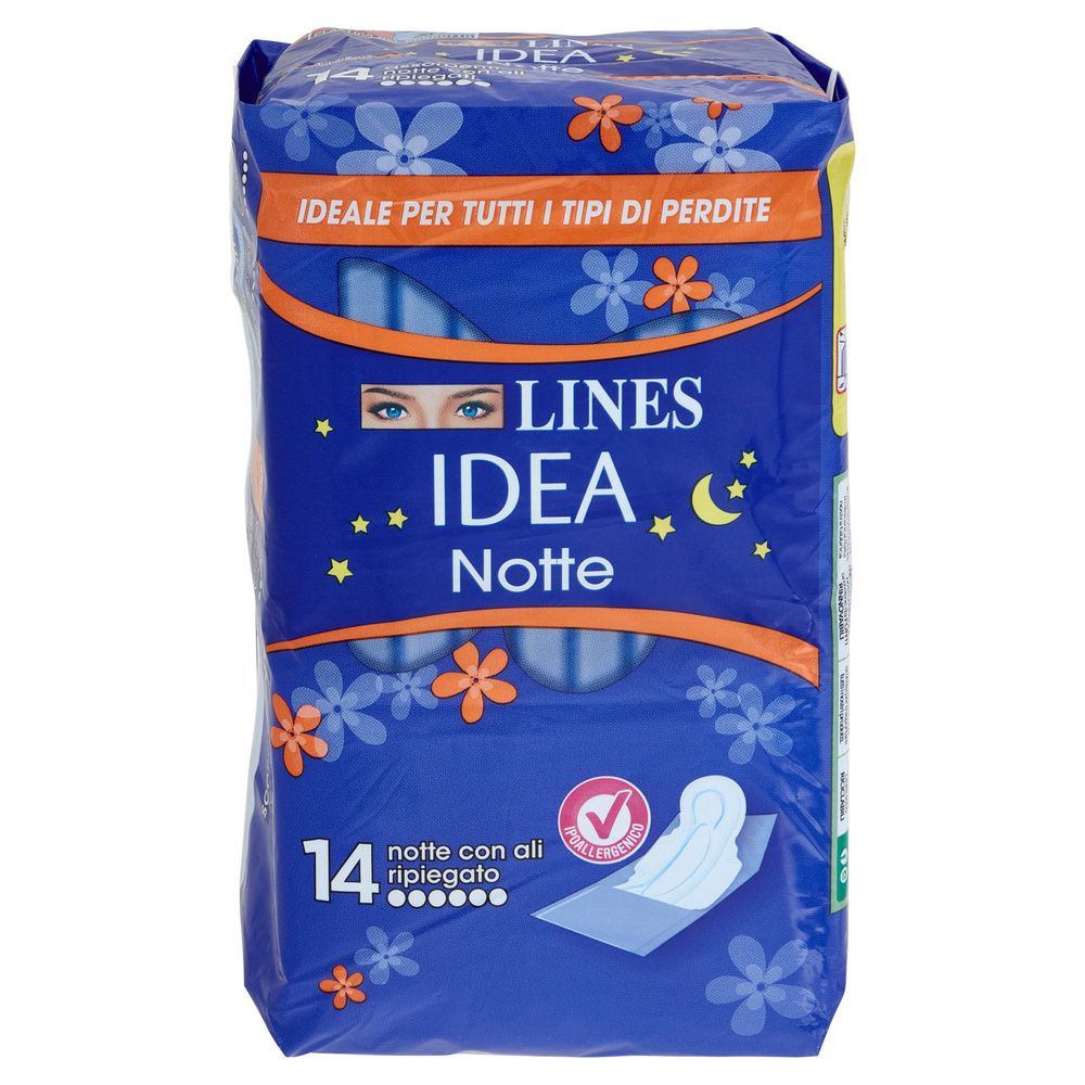 ASSORBENTI LINES IDEA NOTTE RIPIEGATO EXTRA LUNGO PZ.14 - 2