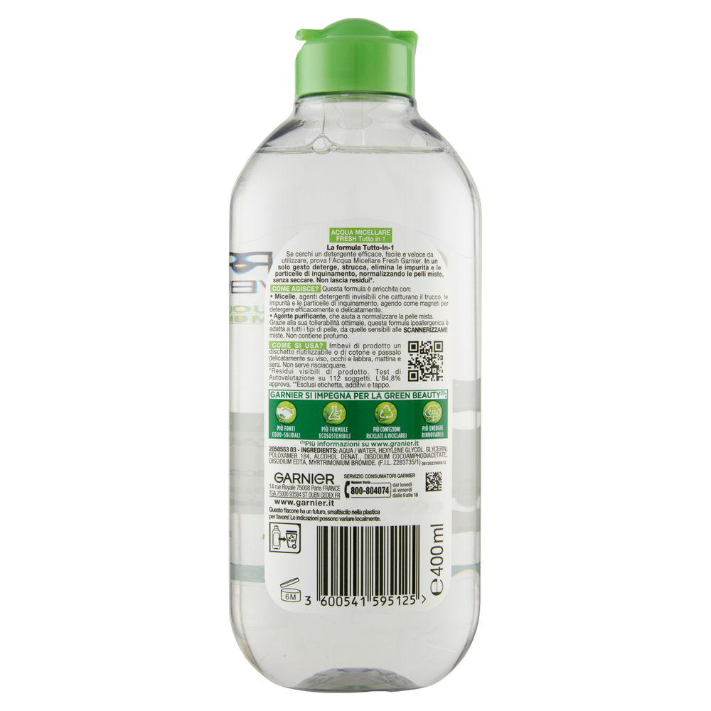 ACQUA MICELLARE FRESH PELLI NORMALI MISTE GARNIER SKIN ACTIVE ML.400 - 1