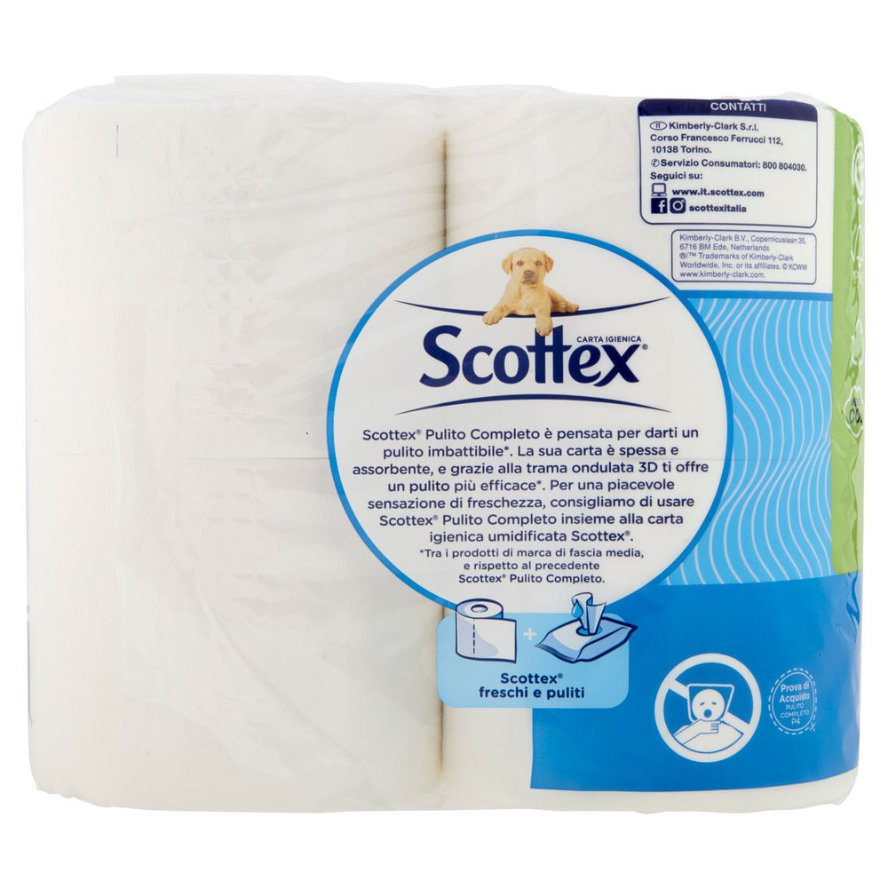 CARTA IGIENICA SCOTTEX PULITO COMPLETO CELLO PZ.4 - 1