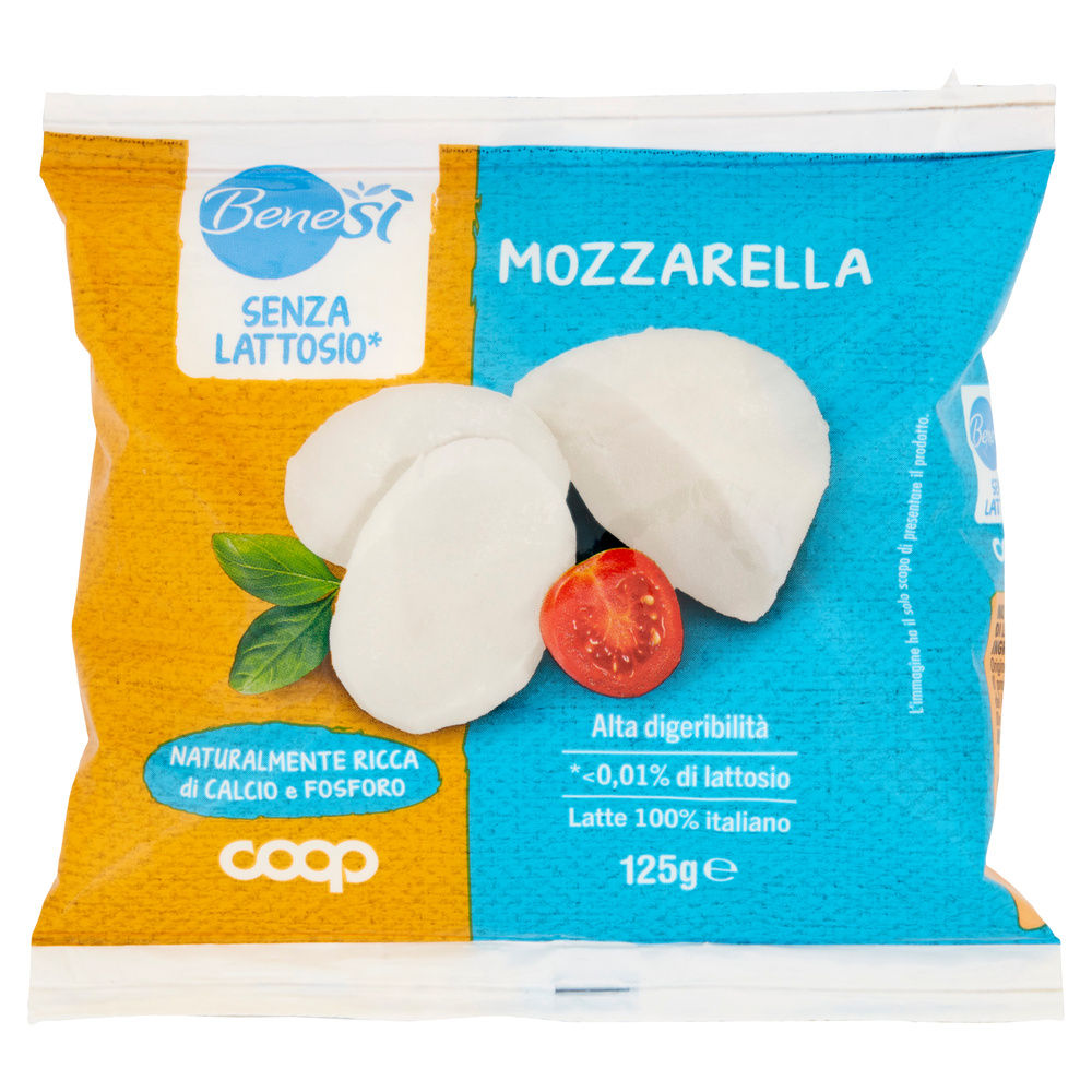 MOZZARELLA SENZA LATTOSIO BENESI' COOP BUSTA G 280 SGOCC. G 125 - 7
