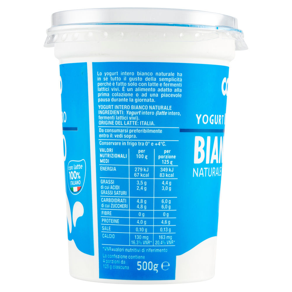YOGURT INTERO BIANCO COOP VASETTO G 500 - 10