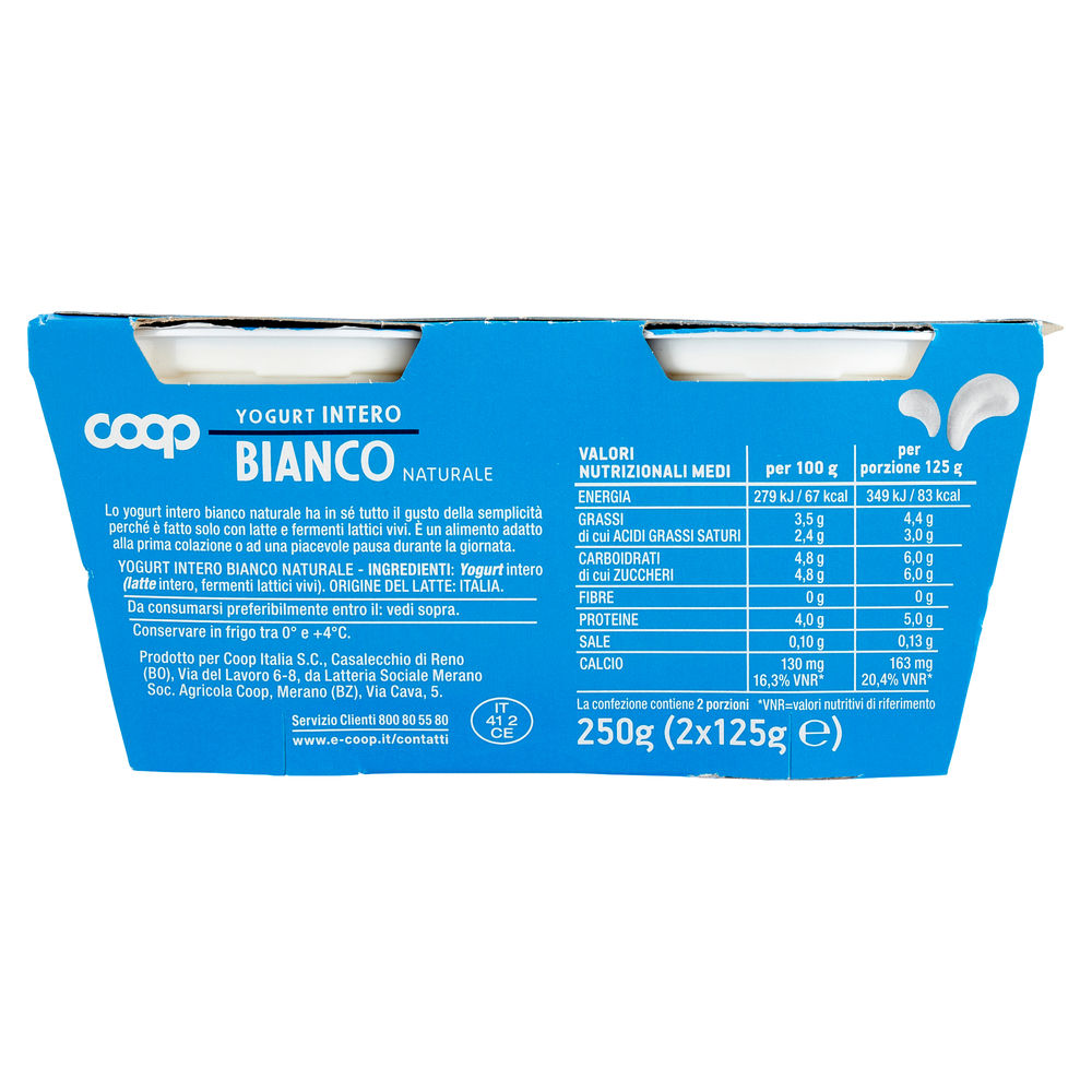 YOGURT INTERO BIANCO COOP G 125X2 - 3