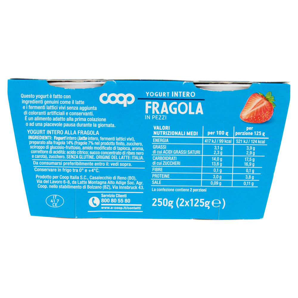 YOGURT INTERO FRAGOLA COOP G125X2 - 1