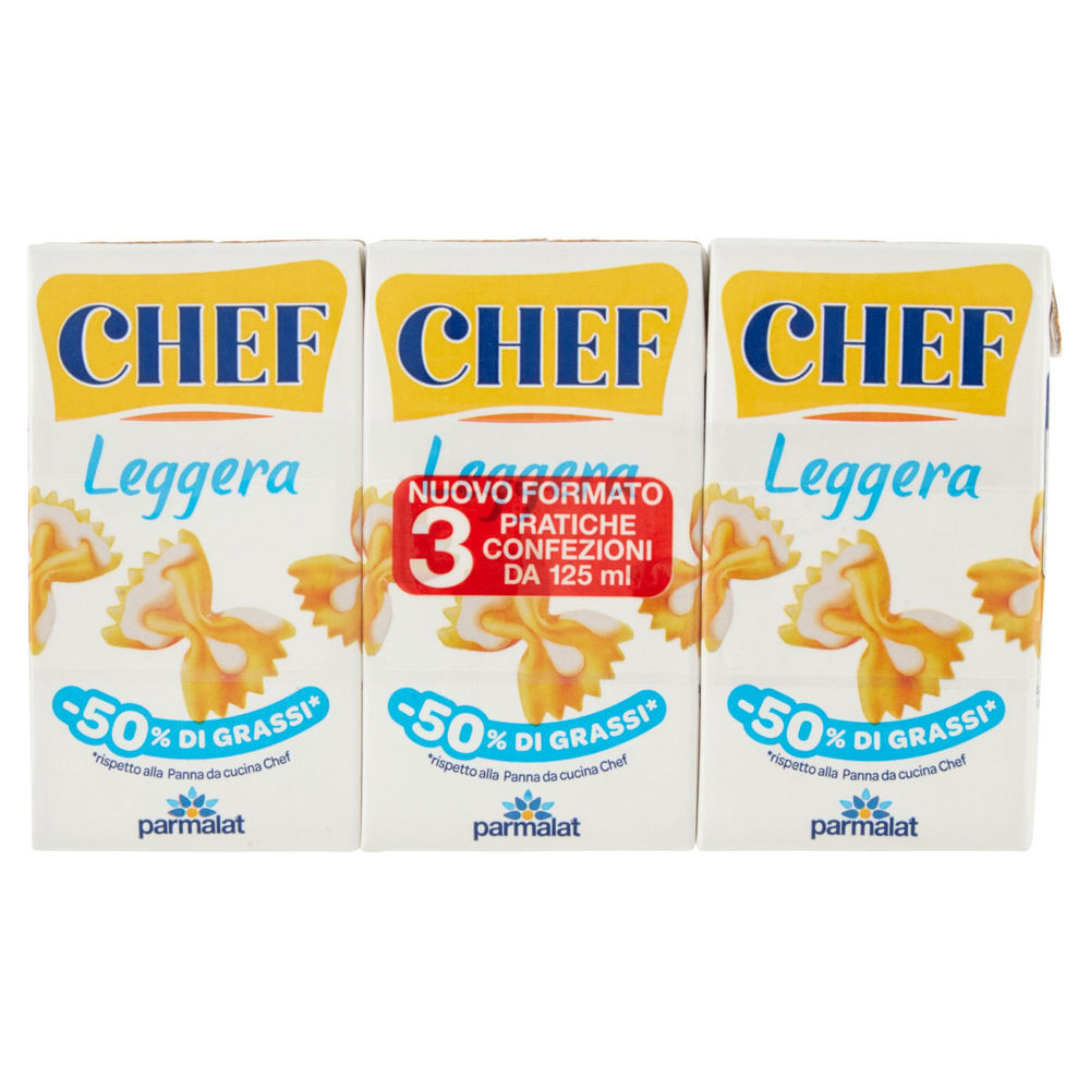PANNA LEGGERA UHT DA CUCINA CHEF PARMALAT BRICK 3X125 ML - 0