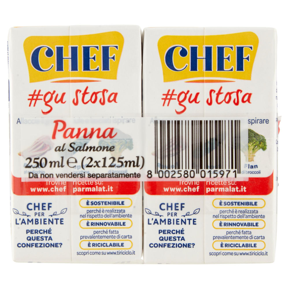 PANNA SALMONE UHT DA CUCINA CHEF PARMALAT BRICK 2X125 ML - 1