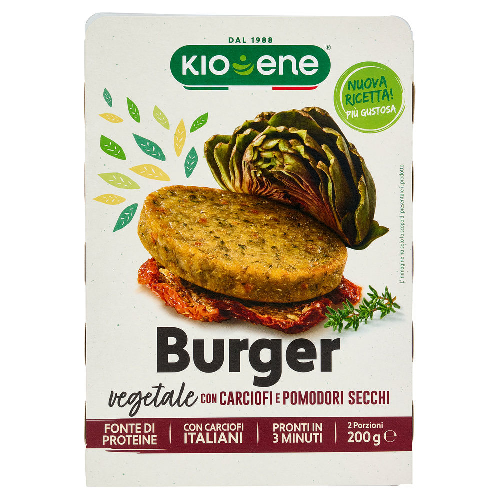 BURGER CARCIOFI & POMODORI SECCHI KIOENE ATM 2X100G - 0