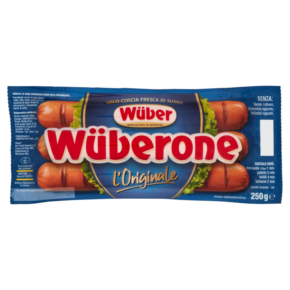 Wurstel wuberone l'originale blu 3 pz g 250