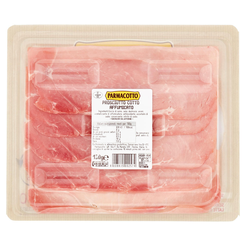 PROSCIUTTO COTTO AFFUMICATO OVALI PARMACOTTO VASCHETTA G 130 - 1
