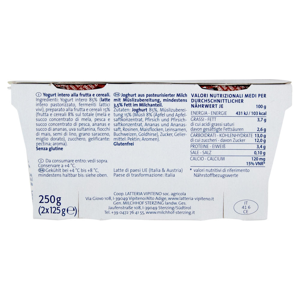 YOGURT CREMOSO VIPITENO CEREALI 2X125 G - 1