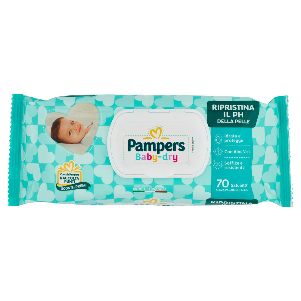 SALVIETTE BABY PAMPERS BABY DRY PZ 70 - 3