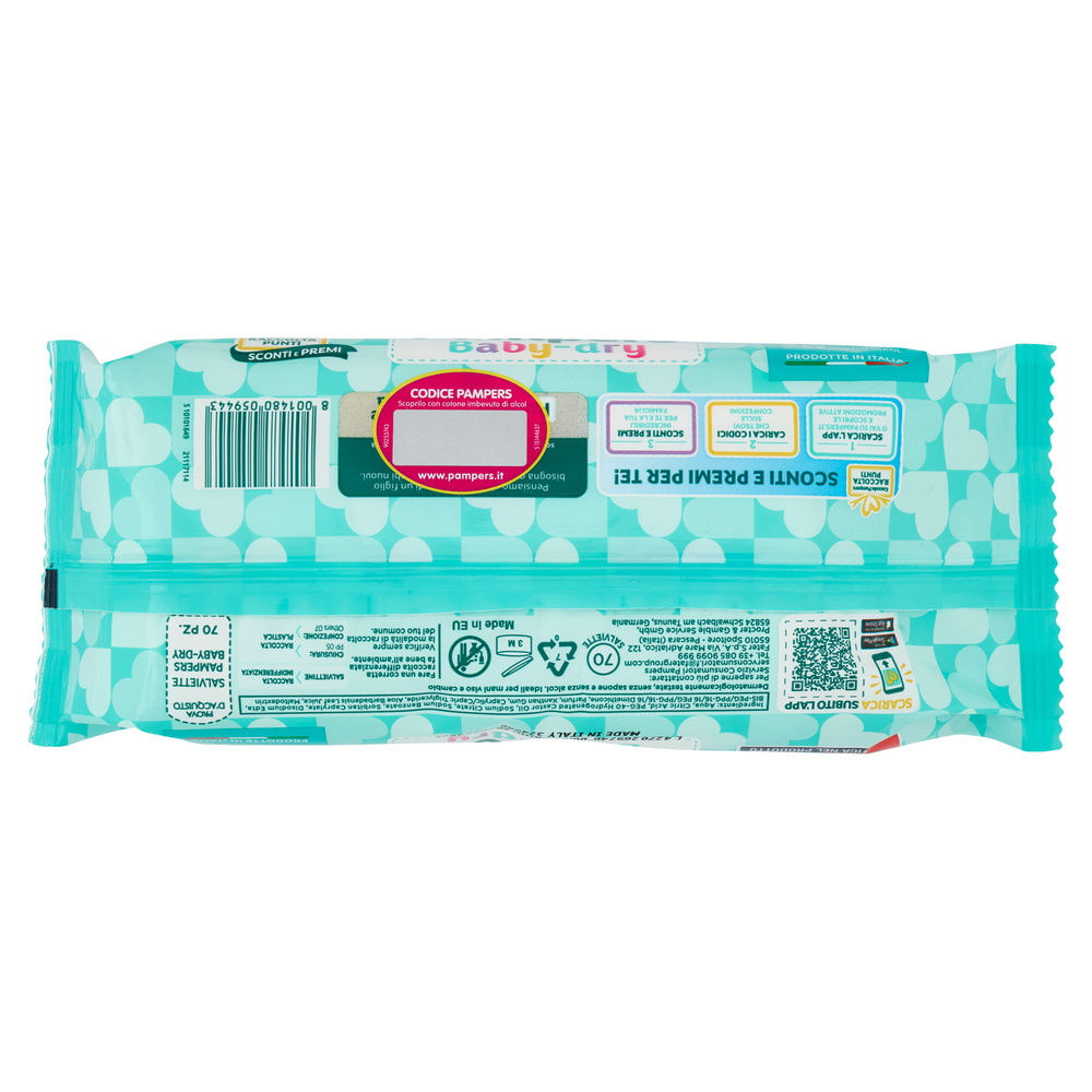 SALVIETTE BABY PAMPERS BABY DRY PZ 70 - 1