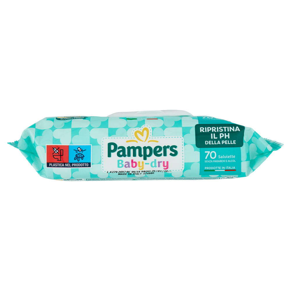 SALVIETTE BABY PAMPERS BABY DRY PZ 70 - 7