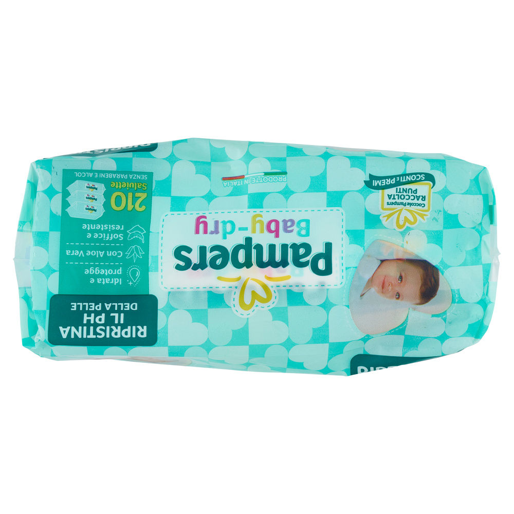 SALVIETTE BABY PAMPERS BABY DRY PZ 170+40 GRATIS O/S - 6