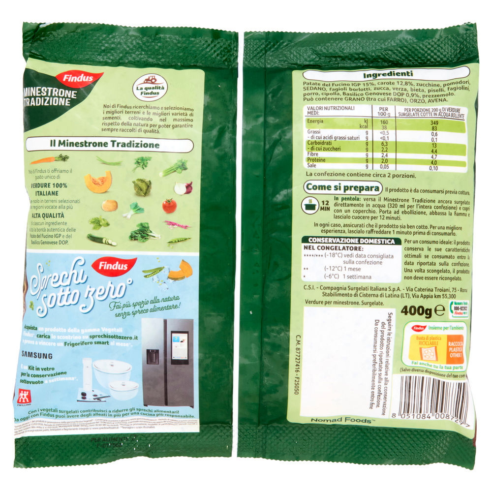 MINESTRONE TRADIZIONE FINDUS BUSTA G 400 - 12