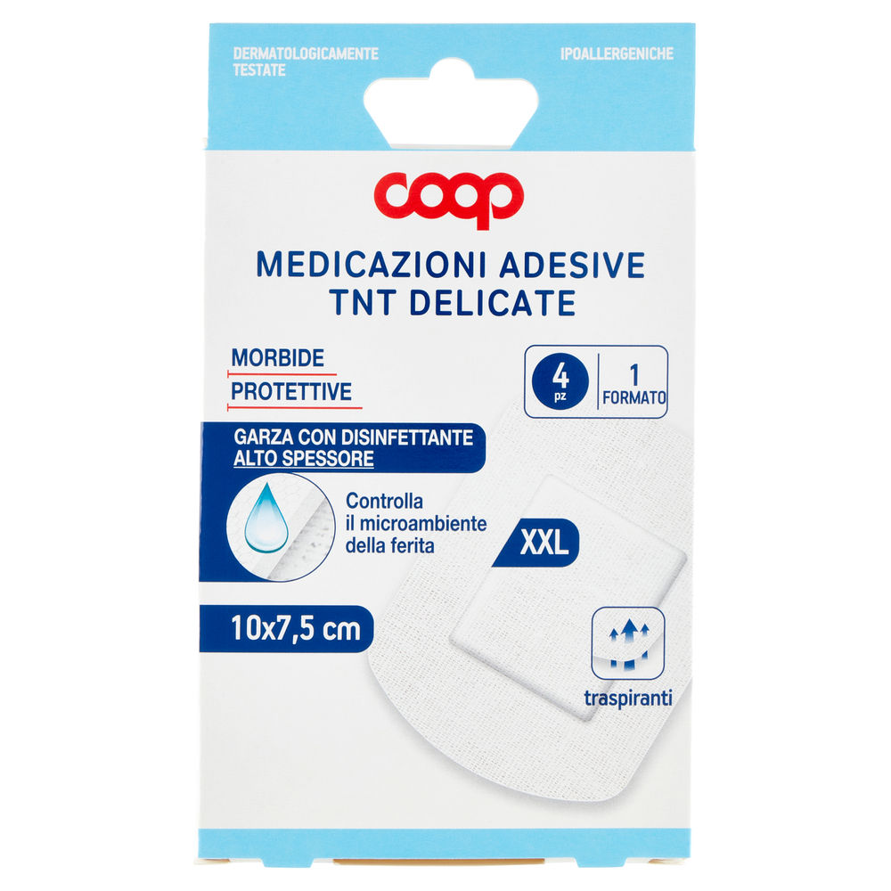 MEDICAZIONI ADESIVE TNT DELICATE COOP 10X7,5CM PZ 4 - 0