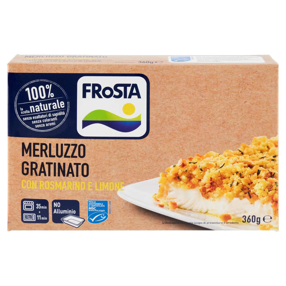MERLUZZO GRATINATO CON ROSMARINO E LIMONE FROSTA SCATOLA G 360 - 2