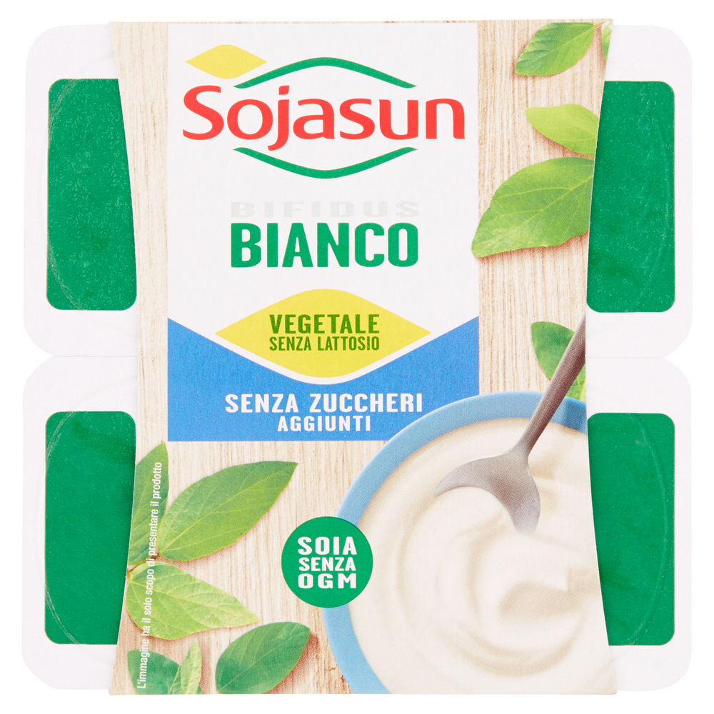 SOJASUN BIFIDUS BIANCO CON CALCIO SENZA ZUCCHERO CLUSTER 4X100 G - 0