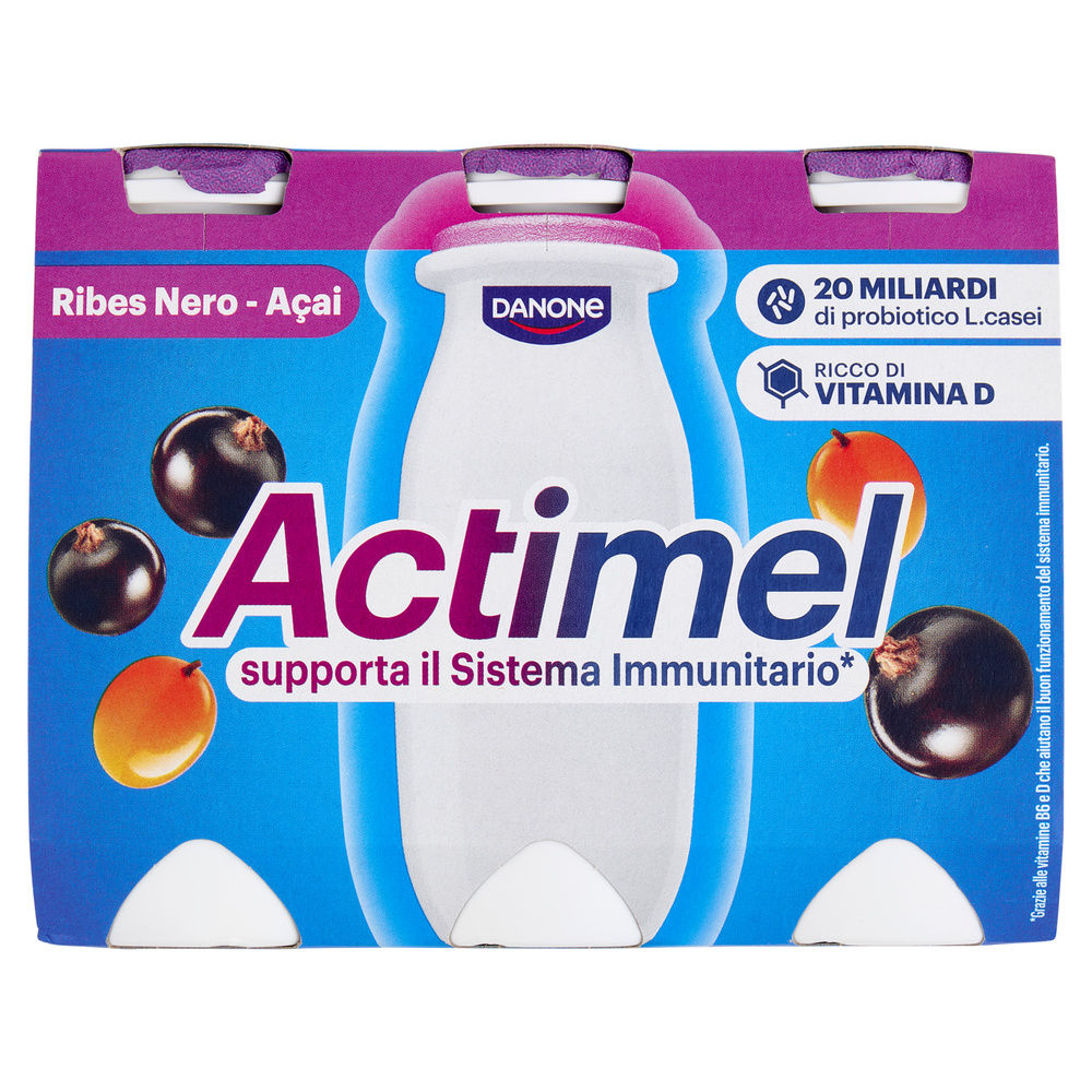 Actimel danone ribes nero acai 6x100 g