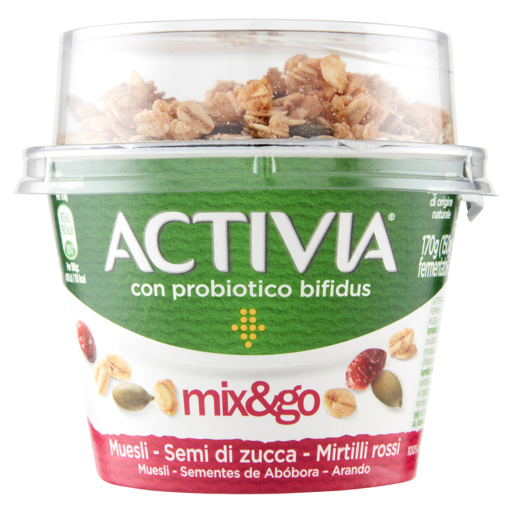 ACTIVIA MIX&GO DANONE SEMI DI ZUCCA MIRTILLI ROSSI MUESLI G 170 - 0