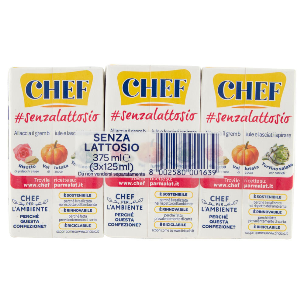 CHEF PANNA DELATTOSATA 3X125 ML - 1