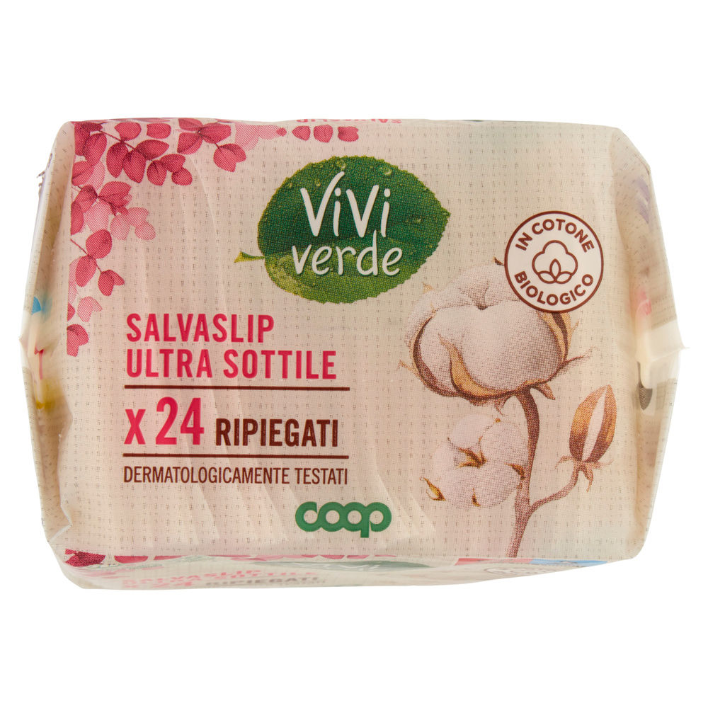 SALVASLIP ULTRA SOTTILE COTONE BIO RIPIEGATI VIVI VERDE COOP PZ.24 - 7