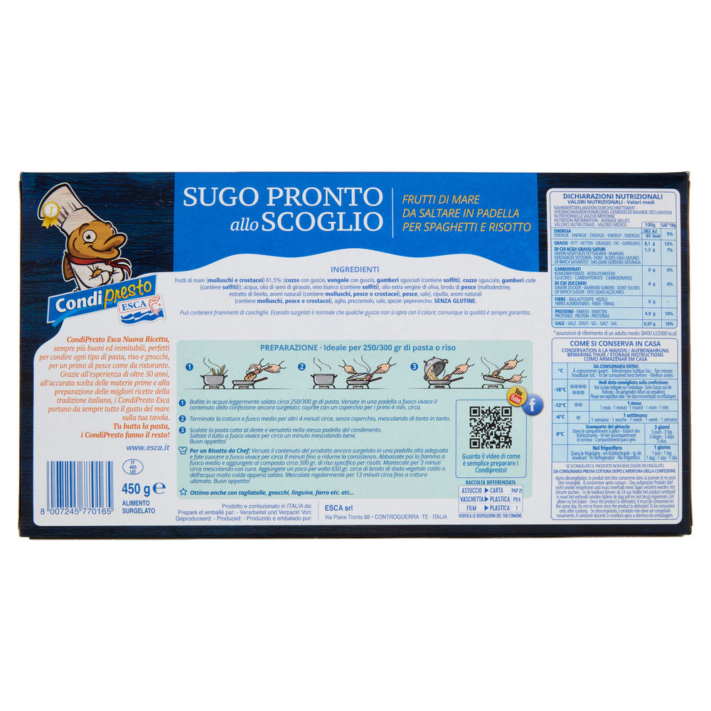 SUGO PRONTO ALLO SCOGLIO I CONDIPRESTO SCATOLA G 450 - 1