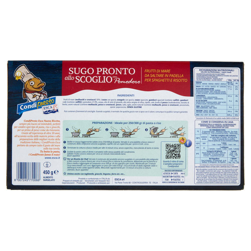 SUGO PRONTO SCOGLIO AL POMODORO I CONDIPRESTO SCATOLA G 450 - 1