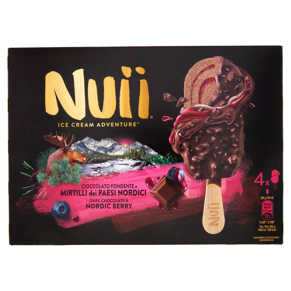 NUII CIOCCOLATO FONDENTE E MIRTILLI PAESI NORDICI PZ. 4 G 264 - 0
