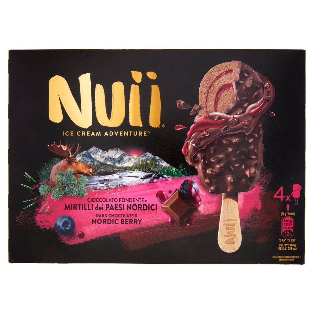 NUII CIOCCOLATO FONDENTE E MIRTILLI PAESI NORDICI PZ. 4 G 264 - 4