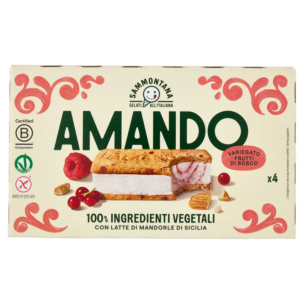 BISCOTTO AMANDO SENZA GLUTINE FRUTTI DI BOSCO SAMMONTANA SCATOLA PZ. 4 G 208 - 3