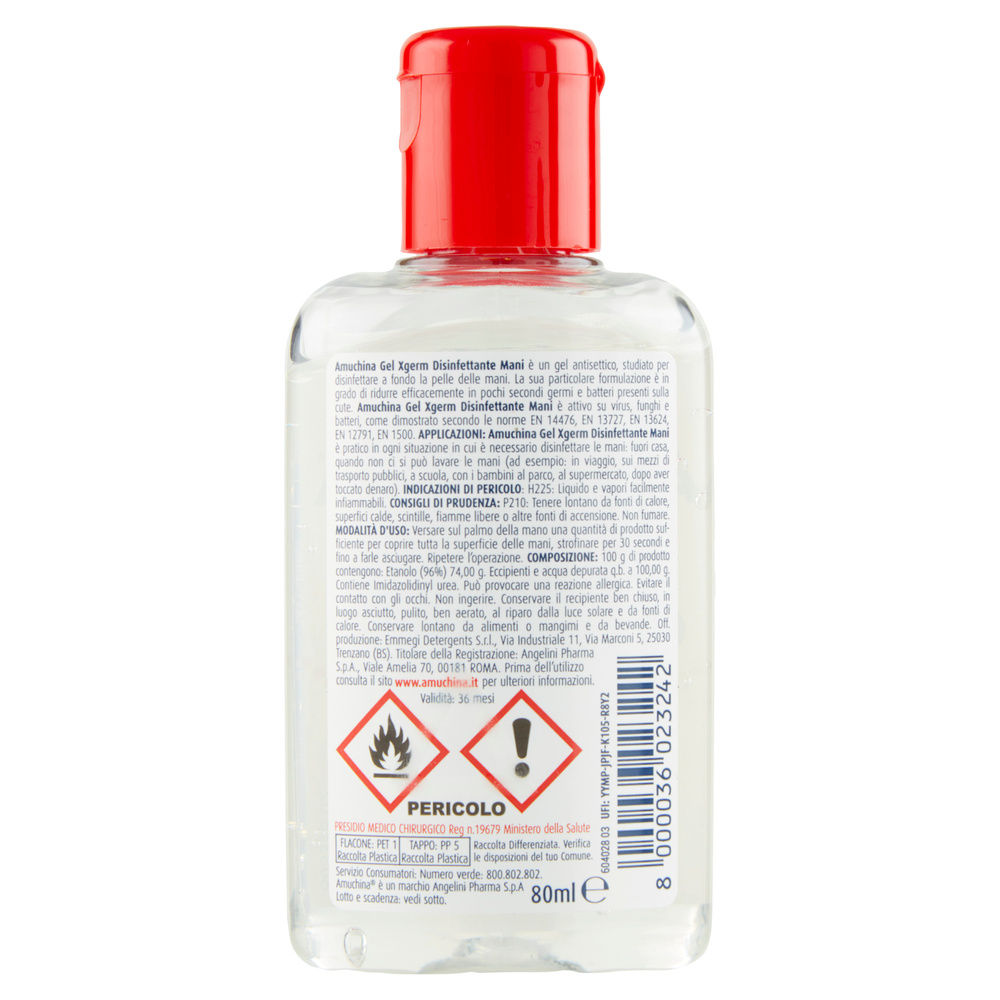 DISINFETTANTE MANI GEL XGERM AMUCHINA PMC ML.80 - 12