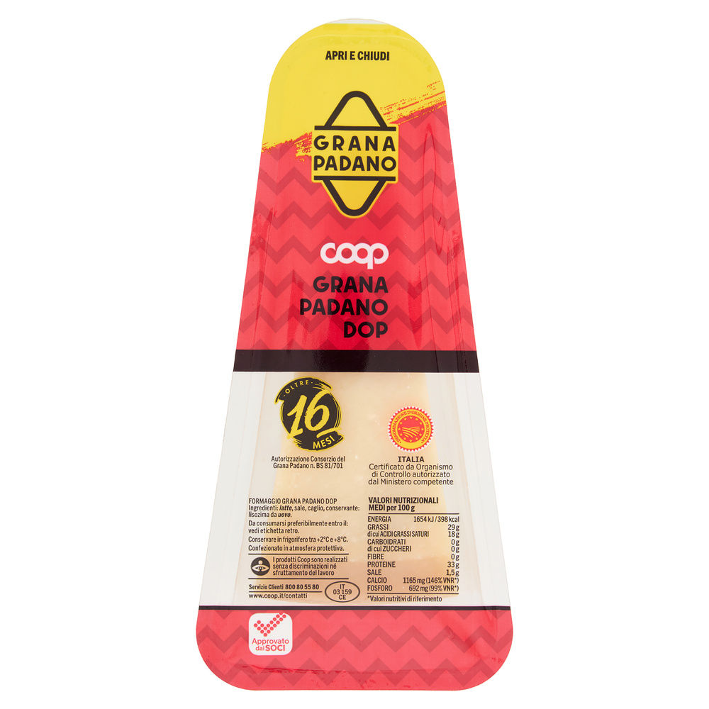 GRANA PADANO DOP OLTRE 16 MESI ORIGINE COOP VASCHETTA G 400 - 3