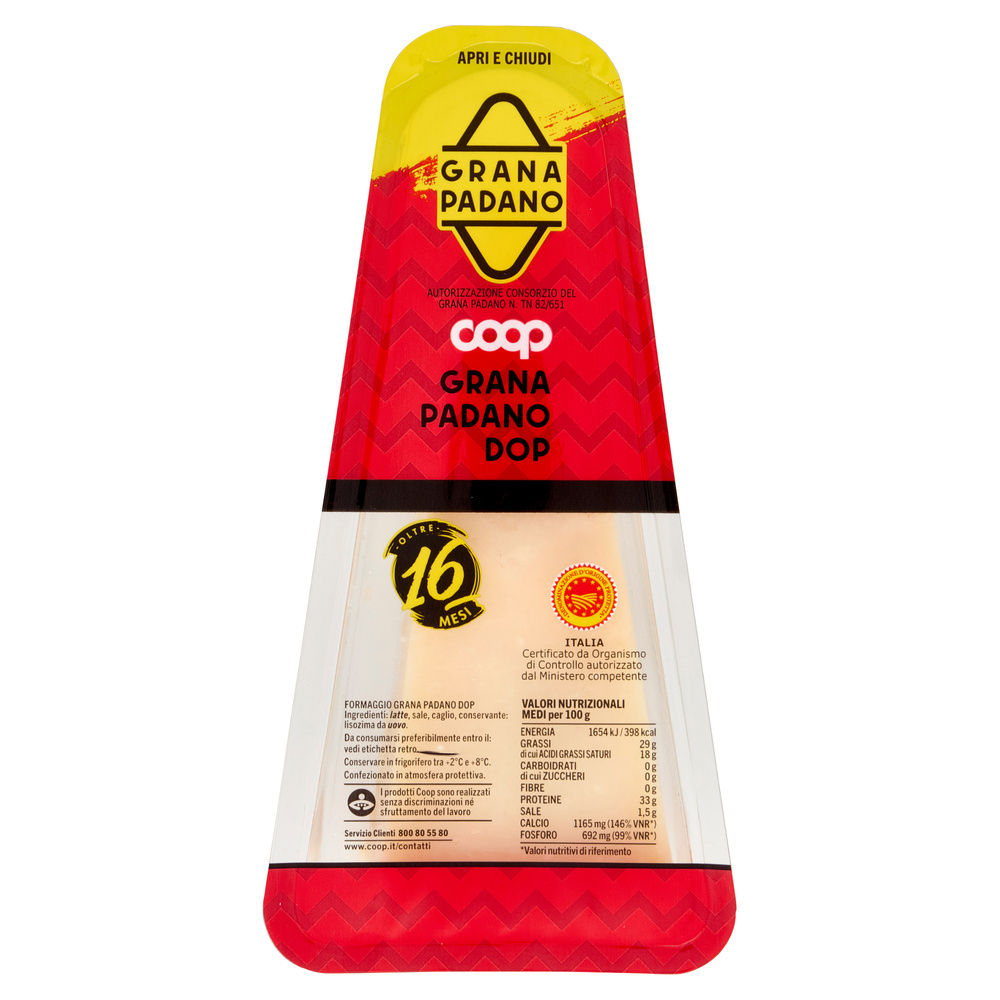GRANA PADANO DOP OLTRE 16 MESI ORIGINE COOP VASCHETTA G 400 - 9
