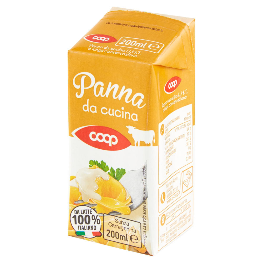 PANNA UHT DA CUCINA LATTE ITALIANO COOP T. EDGE 200 ML - 23