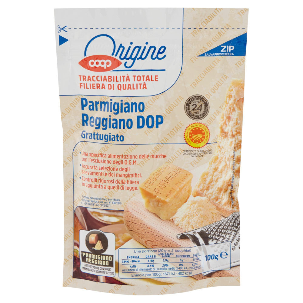 PARMIGIANO REGGIANO DOP 24 MESI GRATTUGIATO COOP G 100 - 5
