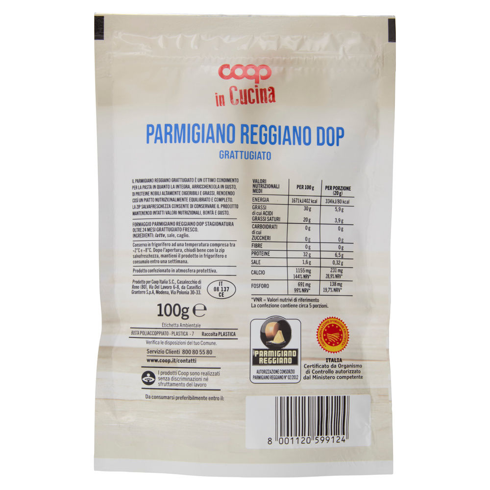 PARMIGIANO REGGIANO DOP 24 MESI GRATTUGIATO COOP G 100 - 3
