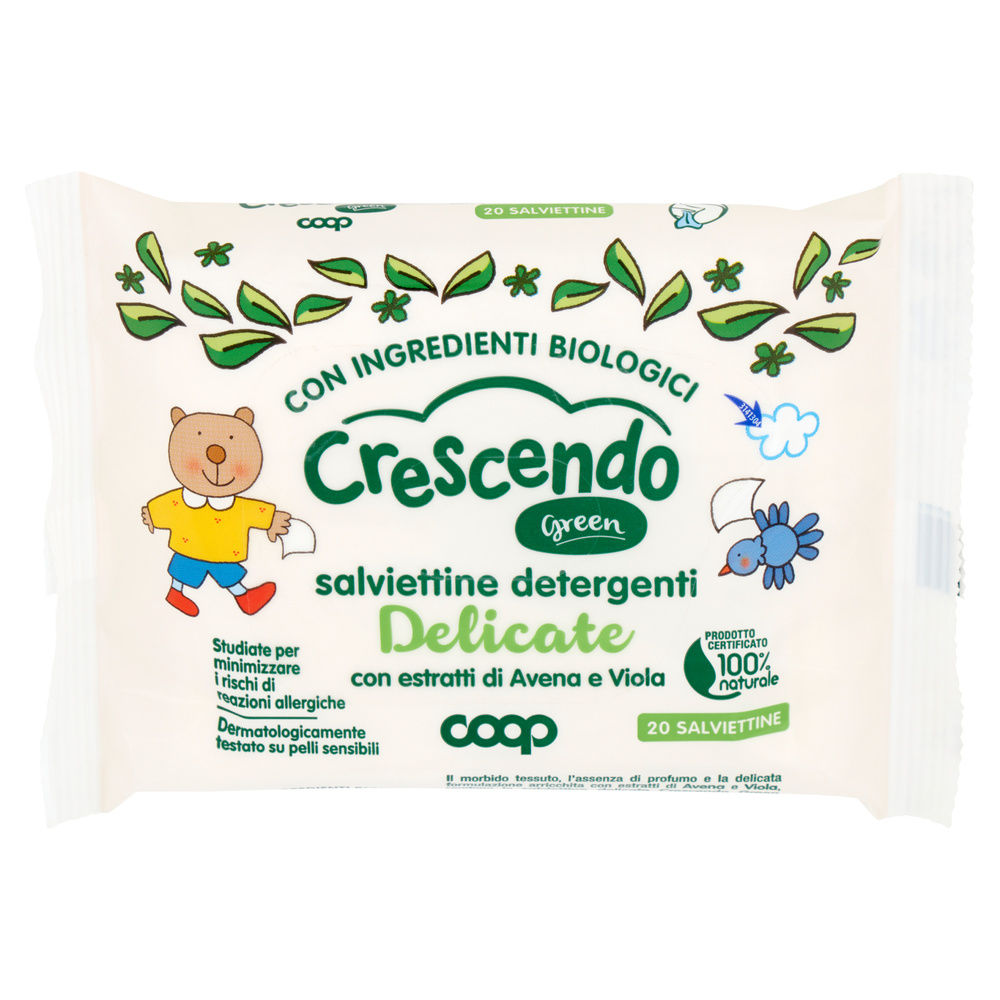 SALVIETTINE DETERGENTI DELICATE COOP CRESCENDO GREEN PZ 20 - 5
