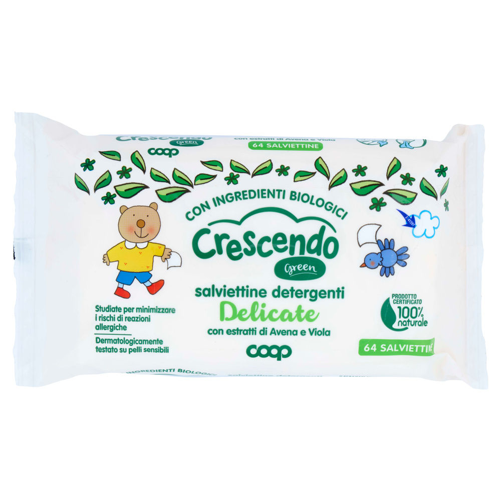 SALVIETTINE DETERGENTI DELICATE COOP CRESCENDO GREEN PZ 64 - 6