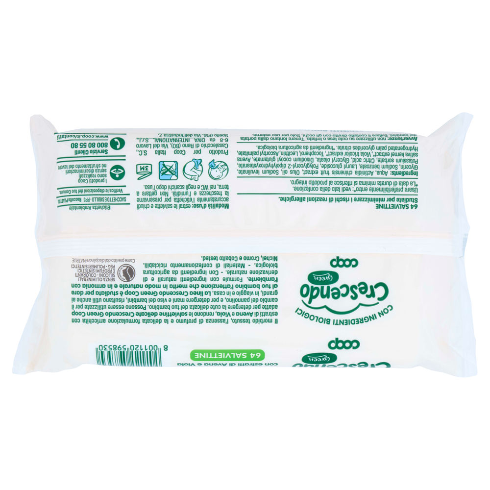 SALVIETTINE DETERGENTI DELICATE COOP CRESCENDO GREEN PZ 64 - 1