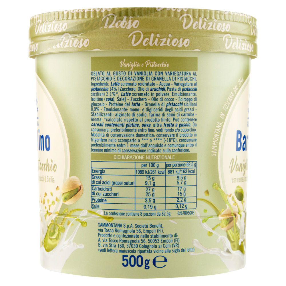 BARATTOLINO LE DELIZIE DI PISTACCHIO SAMMONTANA BARATTOLO G 500 - 3