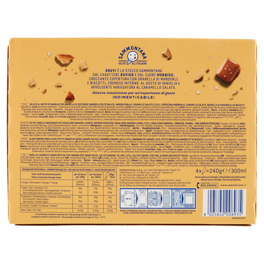 GELATO STECCO CROCCANTINO GRUVI 4 PZ SAMMONTANA SCATOLA G 240 - 1