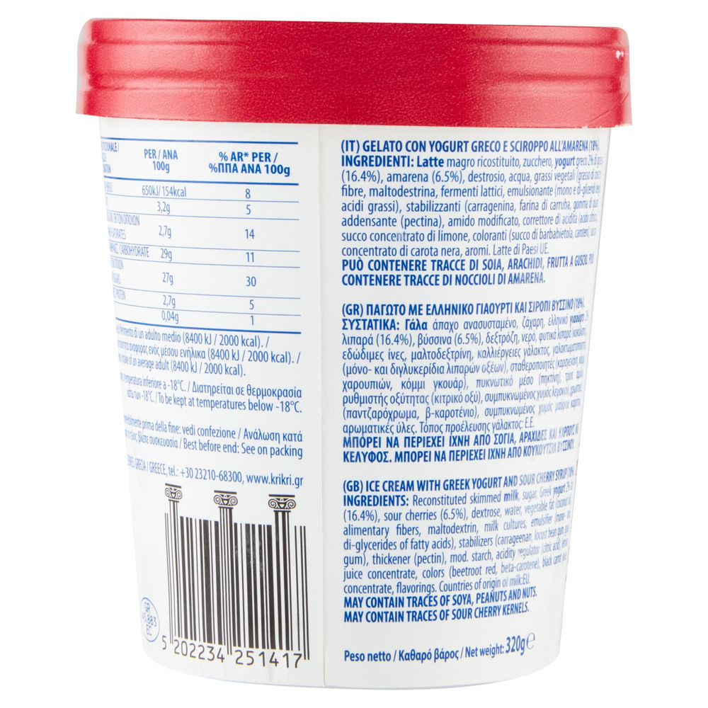 GELATO YOGURT GRECO AMARENA KRI KRI BARATTOLO G 320 - 1