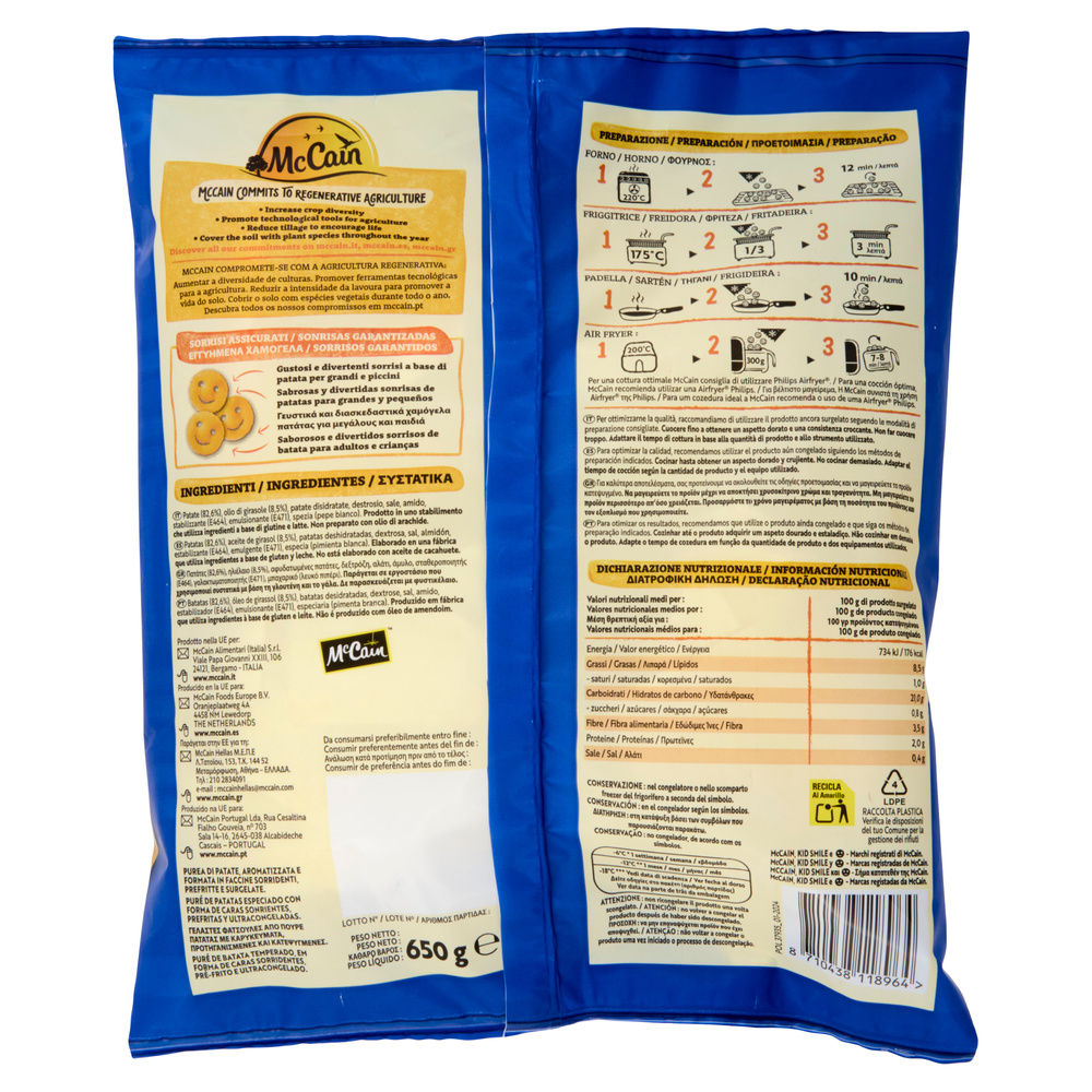 KID SMILE A BASE DI PUREA DI PATATE MCCAIN BS G 650 - 1