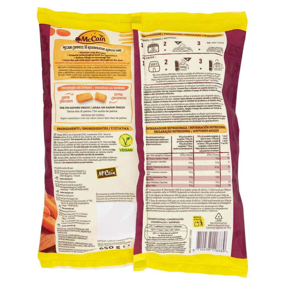 PATATE FORNO COUNTRY MCCAIN BUSTA G 650 - 1