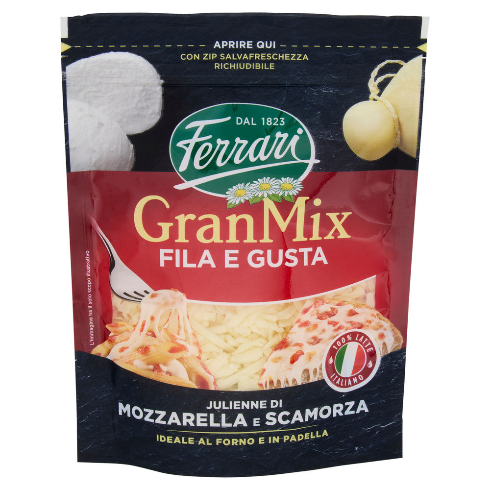 FORMAGGIO GRATTUGIATO GRANMIX MOZZARELLA/SCAMORZA BUSTA 135G - 2