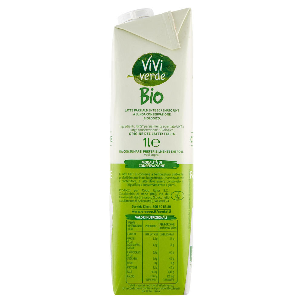 LATTE BIO UHT PS 100% ITALIANO VIVI VERDE COOP PRISMA 1L - 7