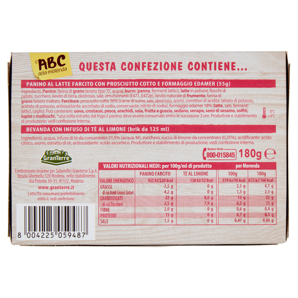 MERENDA TENERONI PANINO PROSCIUTTO COTTO CON THE' - 3