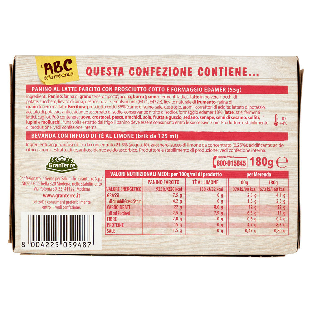 MERENDA TENERONI PANINO PROSCIUTTO COTTO CON THE' - 13