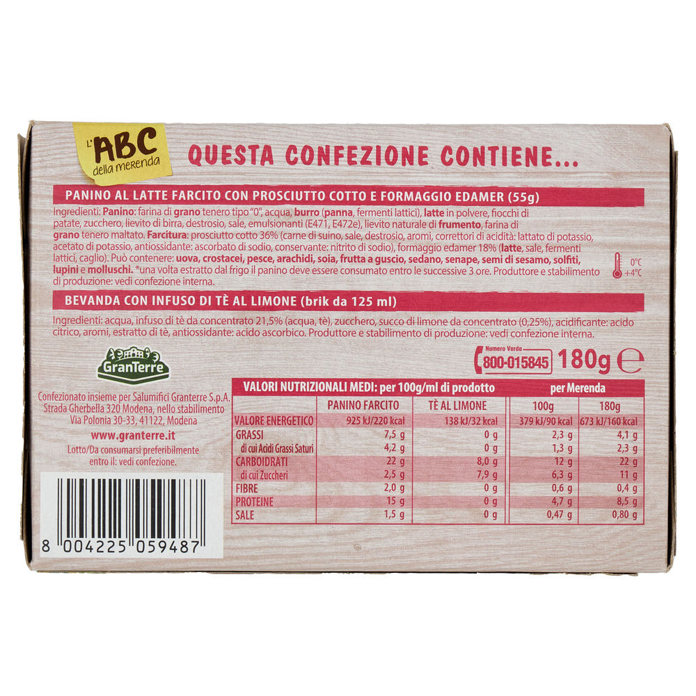 MERENDA TENERONI PANINO PROSCIUTTO COTTO CON THE' - 20