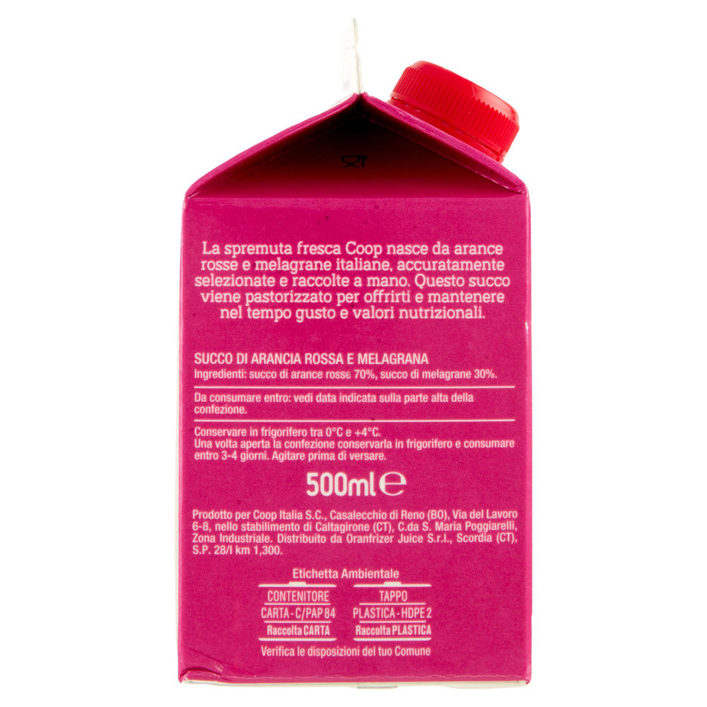 SPREMUTA 100% ARANCE ROSSE E MELAGRANA COOP 500ML - 4
